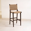 Zara Teak & Rattan Bar Stool - Chocolate