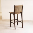 Zara Teak & Rattan Bar Stool - Chocolate