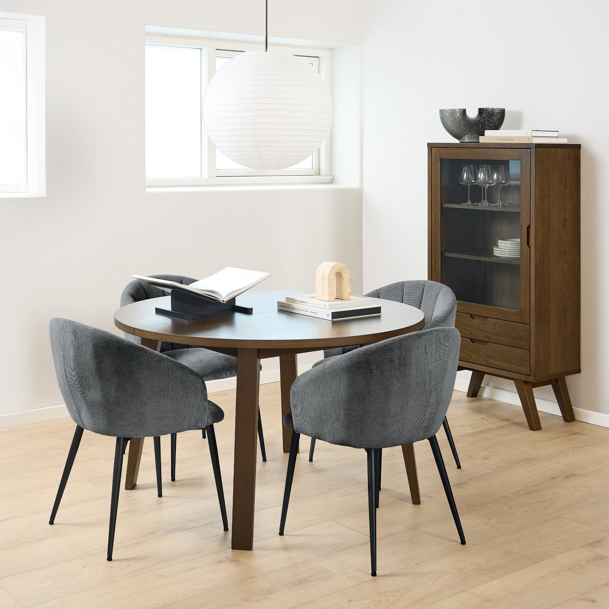 A - Line Display Cabinet with 2 Drawers and 2 Shelves in Smoked Oak