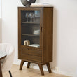 A - Line Display Cabinet with 2 Drawers and 2 Shelves in Smoked Oak