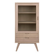 A - Line Display Cabinet with 2 Drawers and 2 Shelves in White Oak