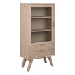 A - Line Display Cabinet with 2 Drawers and 2 Shelves in White Oak