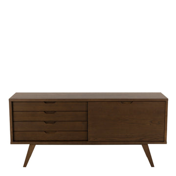 A - Line Sideboard with 4 Drawers and Sliding Door in Smoked Oak