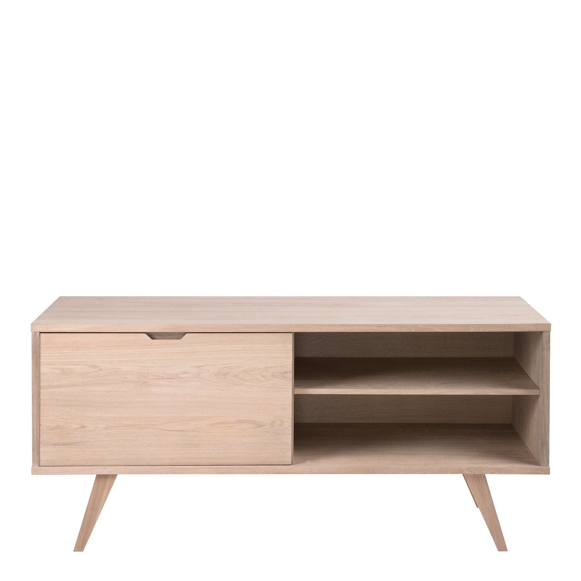 A - Line Sideboard with 4 Drawers and Sliding Door in White Oak