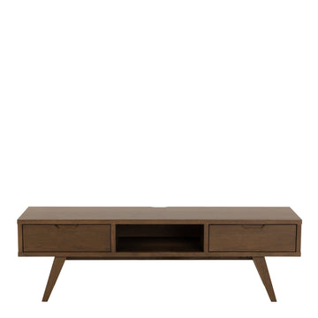 A - Line TV Unit with 2 Drawers in Smoked Oak