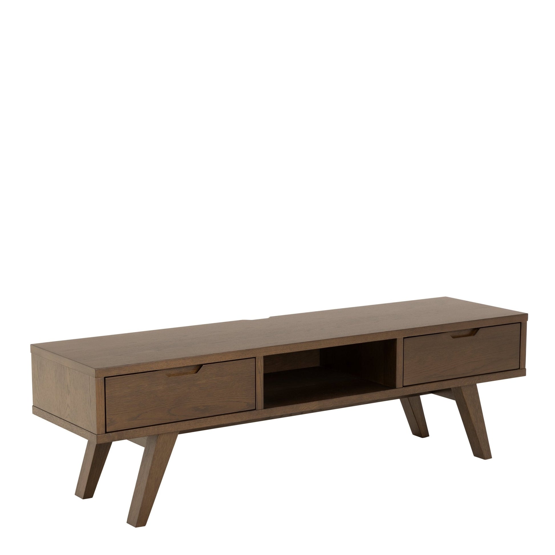 A - Line TV Unit with 2 Drawers in Smoked Oak