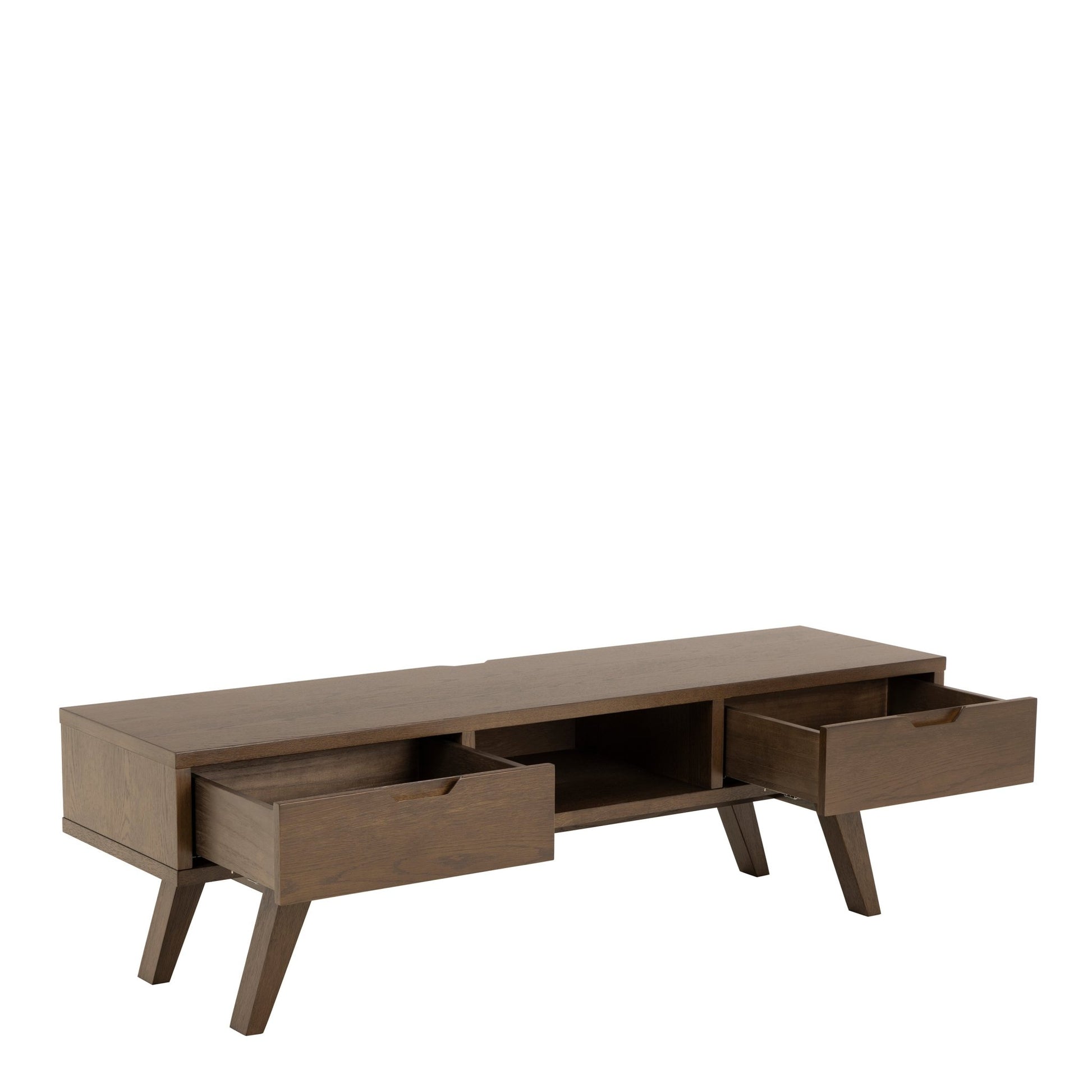 A - Line TV Unit with 2 Drawers in Smoked Oak