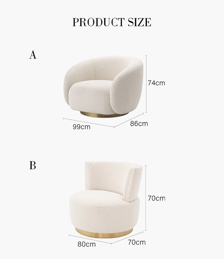 A532 Boucle Lounge Chair, Display (with scratches on the base)