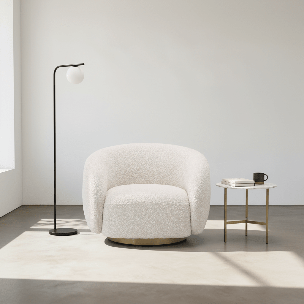 A532 Boucle Lounge Chair, Display (with scratches on the base)