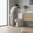 Abaska Off White Marble And Stainless Steel Toilet Brush
