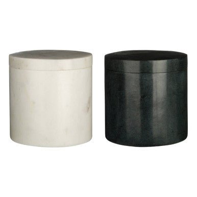 Abaska Off White Marble Cotton Jar