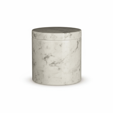 Abaska Off White Marble Cotton Jar