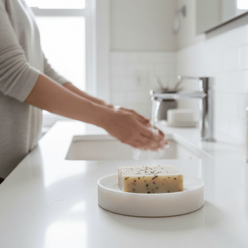 Abaska Off White Marble Soap Dish