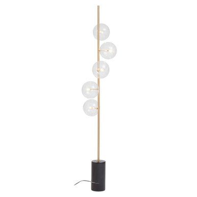 Abira Five Bulb Black Marble Base Floor Lamp