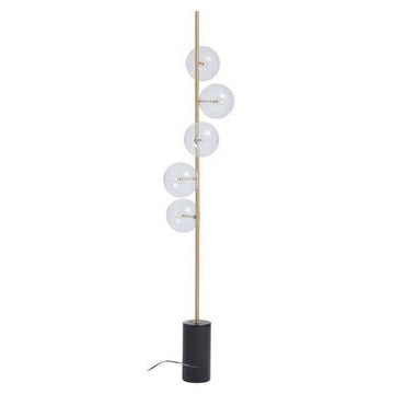 Abira Five Bulb Black Marble Base Floor Lamp