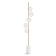 Abira Five Bulb White Marble Base Floor Lamp