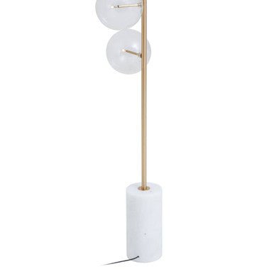 Abira Five Bulb White Marble Base Floor Lamp