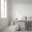 Abira Five Bulb White Marble Base Floor Lamp
