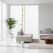 Abira Five Bulb White Marble Base Floor Lamp