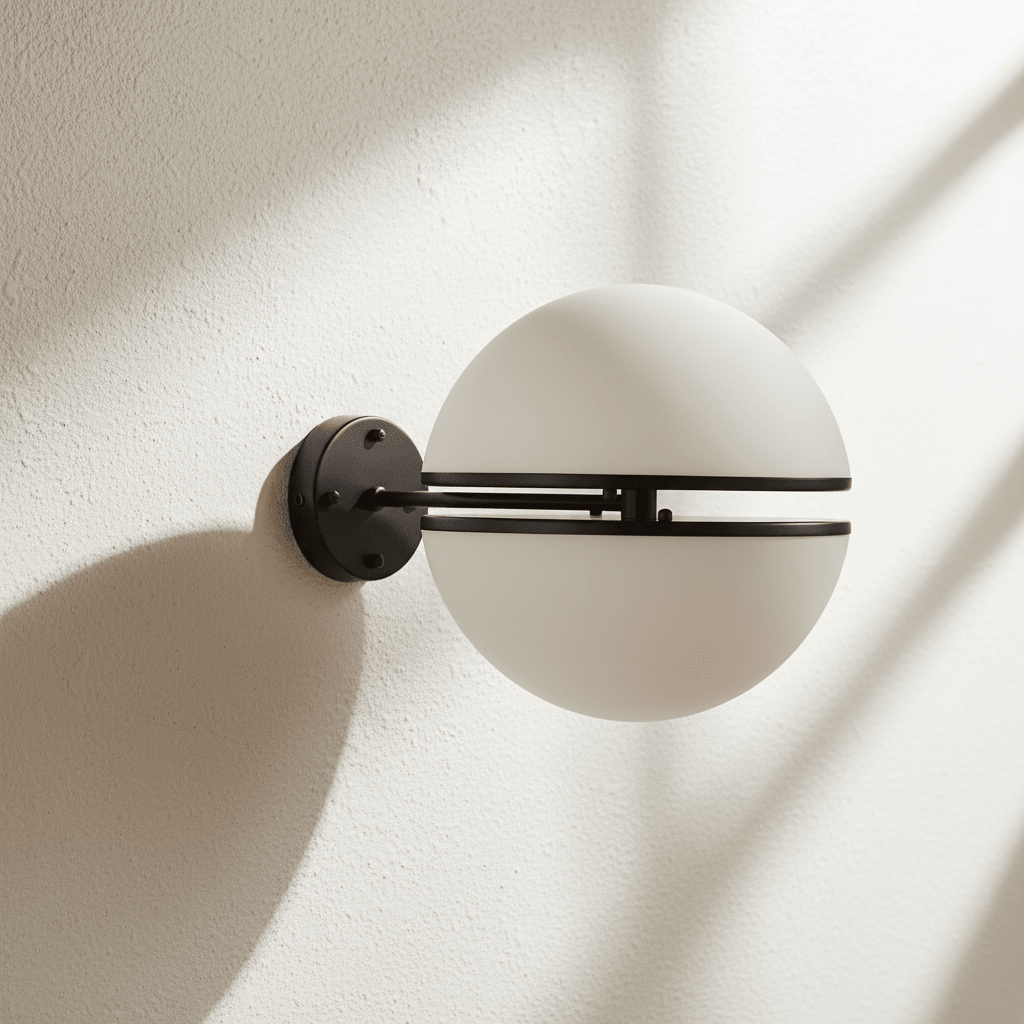 Abira Matte Black Ball Wall Light