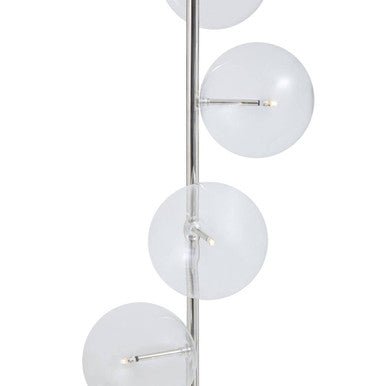 Abira Nickel And Black Marble Floor Lamp