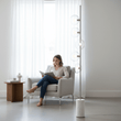 Abira Nickel And White Marble Floor Lamp