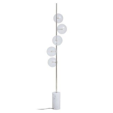 Abira Nickel And White Marble Floor Lamp