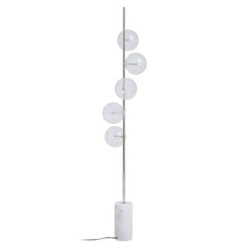 Abira Nickel And White Marble Floor Lamp