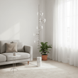 Abira Nickel And White Marble Floor Lamp