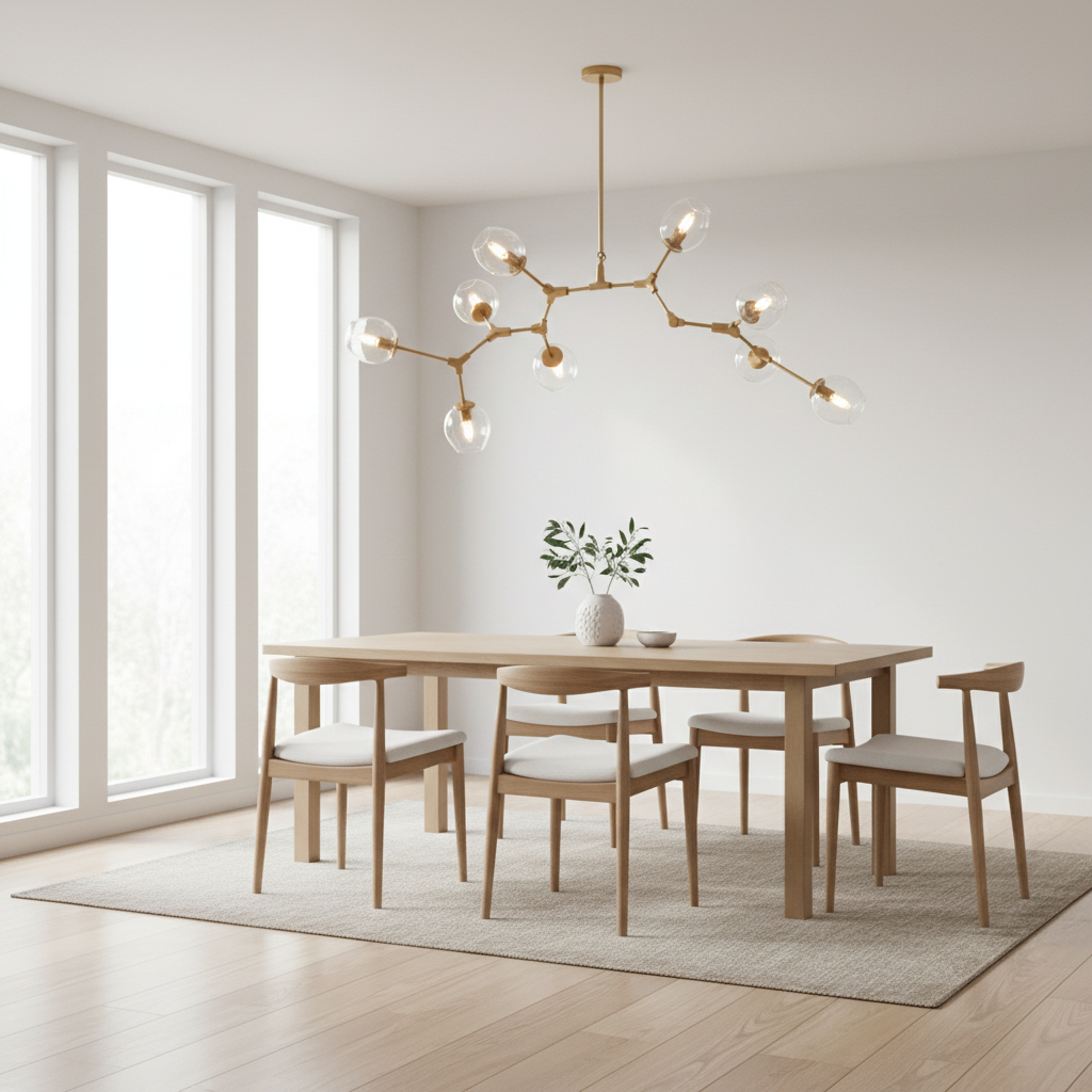 Abira Light Gold 8 Arm Pendant Lamp
