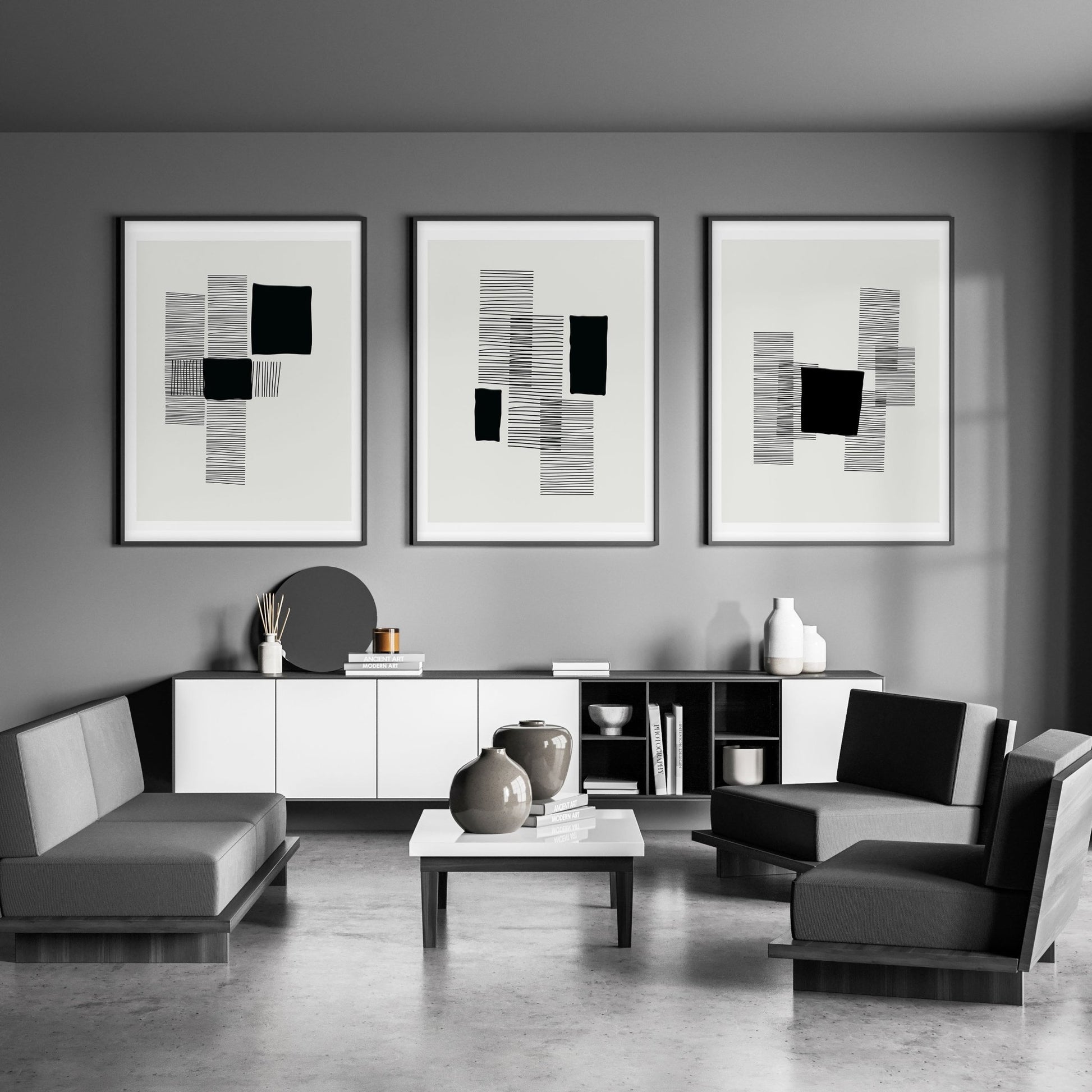 Abstract Art Painting | Set of 3 Abstract Wall art Prints