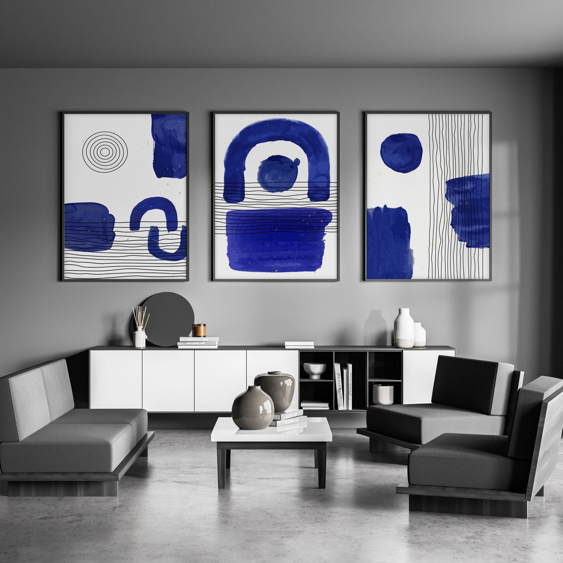 Abstract Art Wall Art | Set of 3 Abstract Wall art Prints