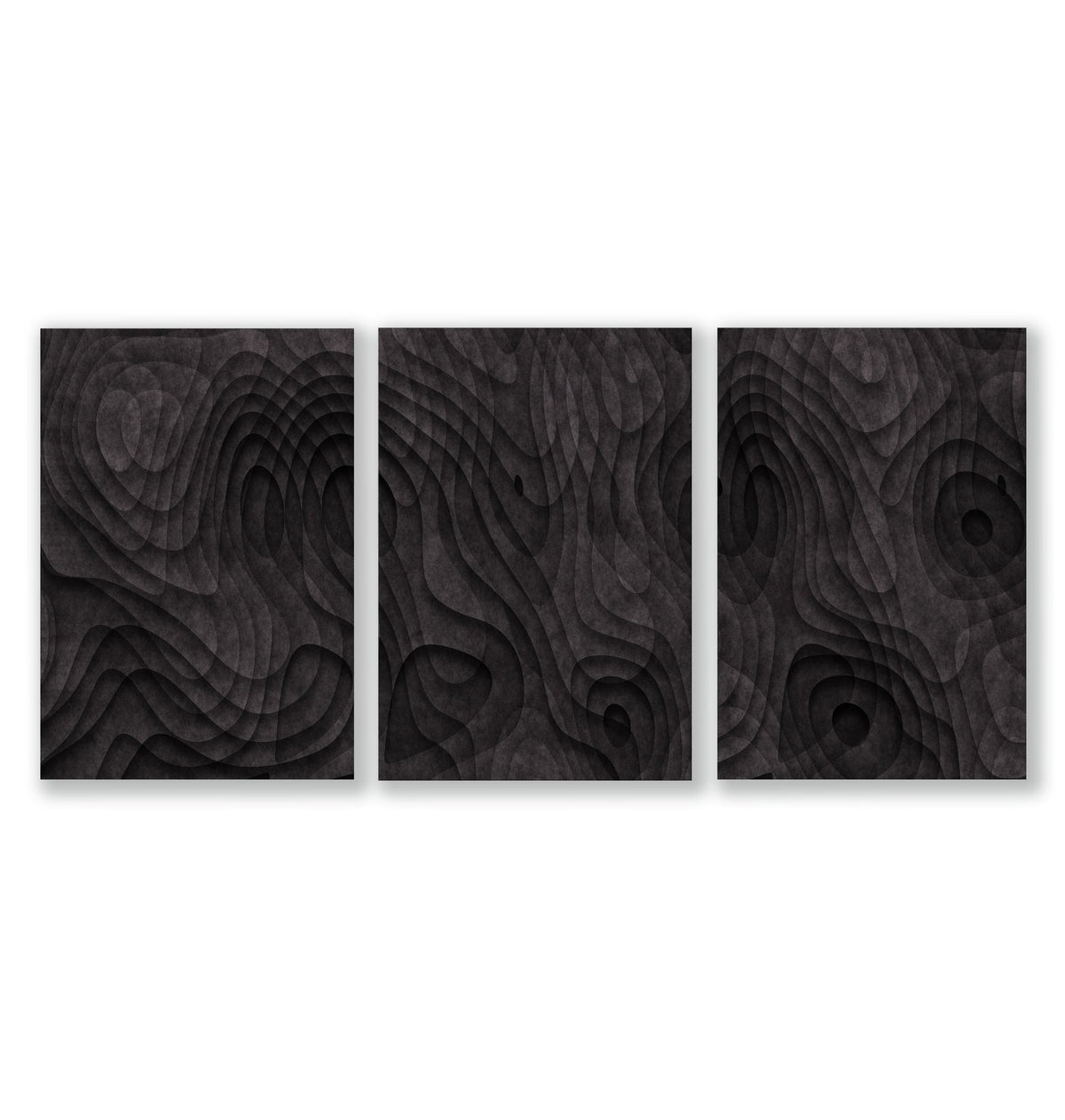 Abstract Artwork Dark Topographic Wave wall art as a wrapped canvas