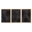 Abstract Artwork Dark Topographic Wave Wall Art Prints | Set of 3