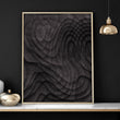 Abstract Artwork Dark Topographic Wave Wall Art Prints | Set of 3
