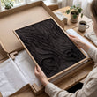 Abstract Artwork Dark Topographic Wave wall art displayed on a wall in a styled room — view 10