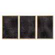 Abstract Artwork Dark Topographic Wave wall art in an oak frame