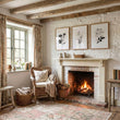 Abstract Floral Botanical wall art | Ivory & Grey Botanical Studies displayed on a wall in a styled room