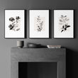 Abstract Floral Botanical wall art | Ivory & Grey Botanical Studies displayed on a wall in a styled room — view 3