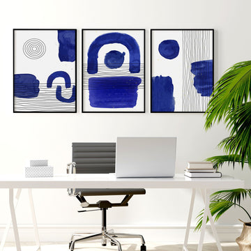 Abstract Framed Wall Art | Set of 3 Abstract Wall art Prints