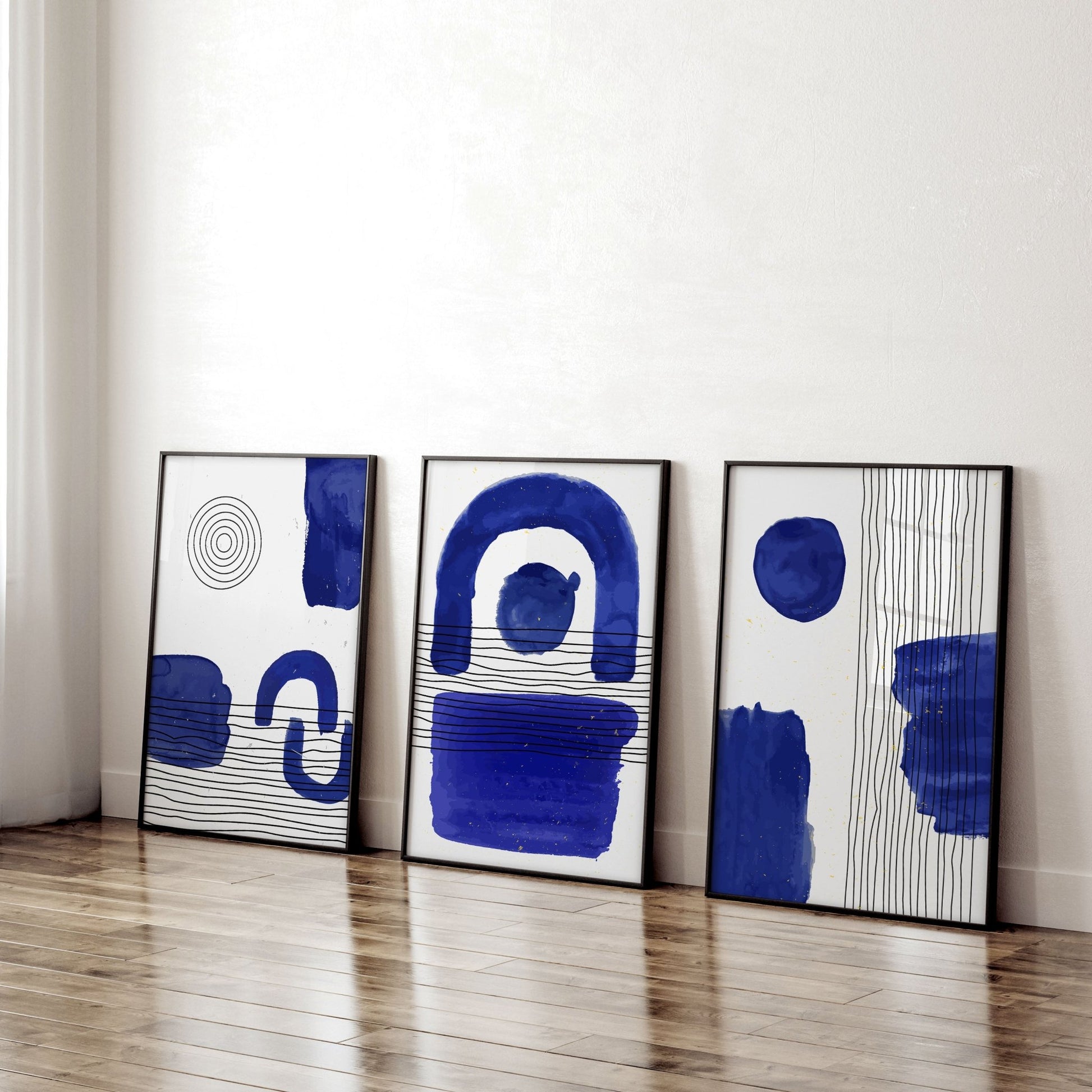 Abstract Framed Wall Art | Set of 3 Abstract Wall art Prints