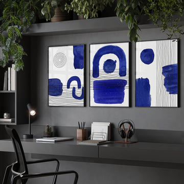 Abstract Framed Wall Art | Set of 3 Abstract Wall art Prints