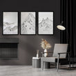 Abstract Landscape Art Snow Mountain Climbers wall art displayed on a wall in a styled room — view 2