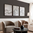 Abstract Landscape Art Snow Mountain Climbers wall art displayed on a wall in a styled room — view 3