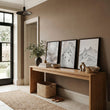 Abstract Mountain Art White Snow Climbers Scandinavian Landscape wall art displayed on a wall in a styled room — view 4