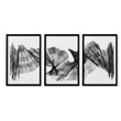 Abstract Painting Art wall art Charcoal Flowing Textured Wave in a black frame