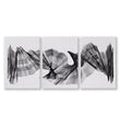 Abstract Painting Art Print Charcoal Flowing Textured Wave | Set of 3