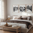 Abstract Painting Art Print Charcoal Flowing Textured Wave | Set of 3