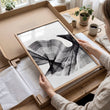 Abstract Painting Art wall art Charcoal Flowing Textured Wave displayed on a wall in a styled room — view 10