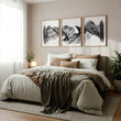 Abstract Painting Art wall art Charcoal Flowing Textured Wave displayed on a wall in a styled room — view 3